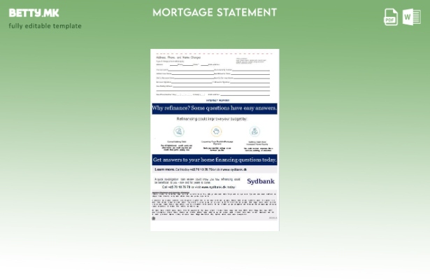 модерен стил Данска Сидбанк банкарска хипотека изјава, страници, шаблон 1
